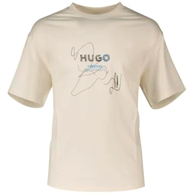 Image of HUGO Nabion Print Tshirt, Men&#039;s, Size: Medium, Open white