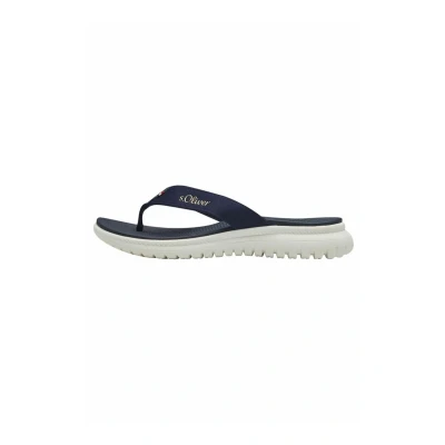 Image of s.Oliver Tbar sandals, Women&#039;s, Size: 5, Navy Textile/synthetics