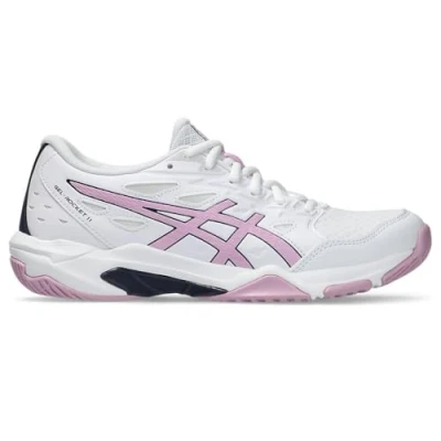 Image of Asics Gelrocket 11 Volleyball shoes, Women&#039;s, Size: 7.5, White/light ube Textile/synthetics