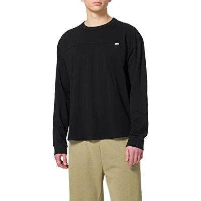 Image of Urban Classics Organic Cotton Short Curved Oversized LS Long sleeved top, Men&#039;s, Size: 4XL, Black