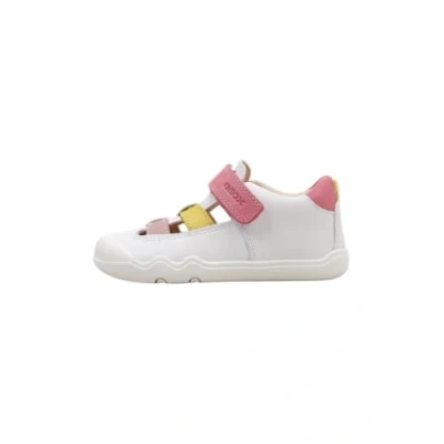 Image of Geox Baby Girl B Steppieup A Trainers, White Dk Pink, 6 UK