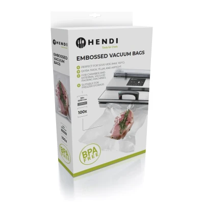 Image of Hendi vacuum Bags with relief Sous Vide 250 x 350 mm Suitable for FoodSaver cleaners