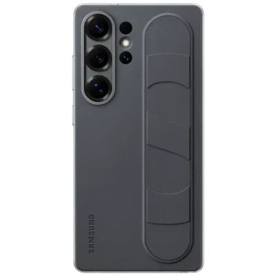 Image of Samsung Standing Grip Silicone Back Cover Black Galaxy S25 Ultra