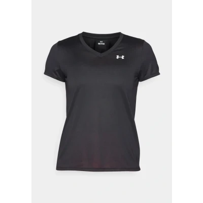 Image of Under Armour TECH Solid Print Tshirt, Women&#039;s, Size: Small, Black/white
