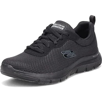 Image of Skechers Wide Fit FLEX Appeal 4.0 Trainers, Women&#039;s, Size: 4, Black Polyester