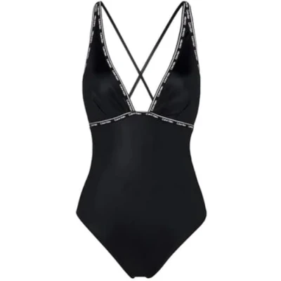 Image of Calvin Klein Swimwear Plunge ONE Piece Swimsuit, Women&#039;s, Size: XS, Black