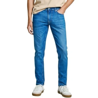 Image of Pepe JEANS Men&#039;s MID RISE TAPERED STANLEY, Blue (Denim hw1), 34W / 30L