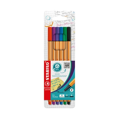 Image of Stabilo Point 88 assorted fineliner 6 pack