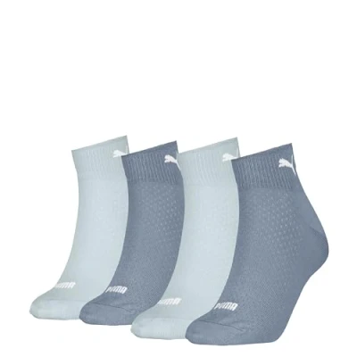Image of Puma Women Quarter 4 PACK Socks, Women&#039;s, Size: 6 8, Blue