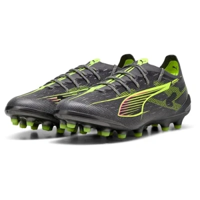 Image of Puma Ultra 5 Ultimate AG Moulded stud football boots, Men&#039;s, Size: 110, Silver/yellow shoes