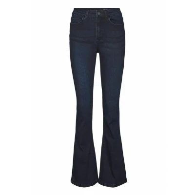 Image of Noisy May Nmsallie Flared Jeans, Women&#039;s, Size: 25x30, Dark blue denim
