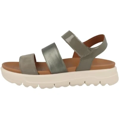 Image of Geox XAND Platform sandals, Women&#039;s, Size: 7.5, Sage dark green leather and imitation