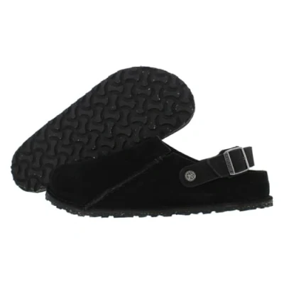 Image of Birkenstock Lutry Premium Unisex Clogs, Size: 7.5, Black Suede