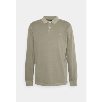 Image of Marc O&#039;Polo Long Sleeve Collar Embroidery sleeved top, Men&#039;s, Size: Medium, Olive