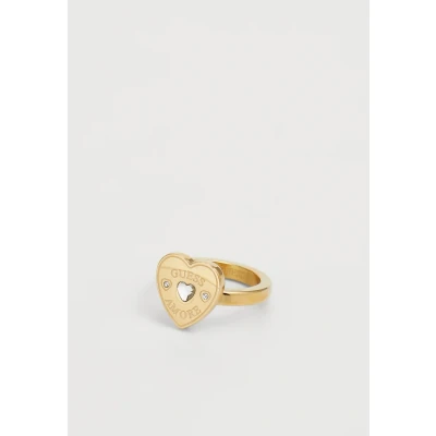 Image of Guess Amore Ring Yellow goldcoloured, Women&#039;s, Size: 54, gold coloured