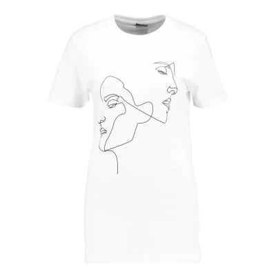 Image of Mister TEE Ladies ONE LINE Print Tshirt, Women&#039;s, Size: Large, White