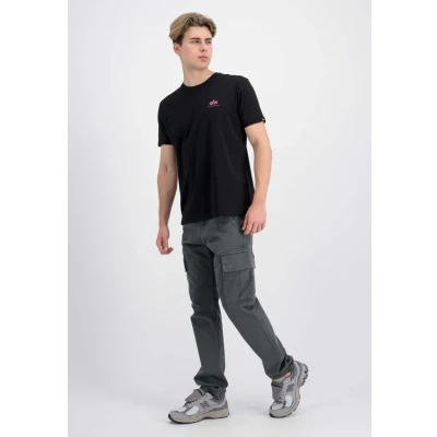 Image of Alpha Industries Basic T Small Logo Shirt for Men Black/Magenta, XL