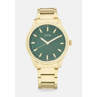 Image of Guess DEX Watch Green sunray/goldcoloured, Men&#039;s, Size: One Size, sunray/gold coloured