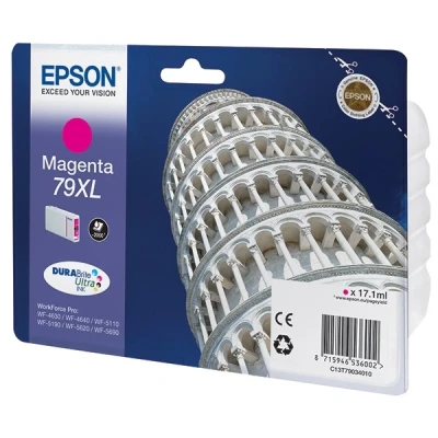 Image of Epson 79XL Leaning Tower Of Pisa Magenta Genuine, XL High Yield Ink Cartridge DuraBrite Ultra