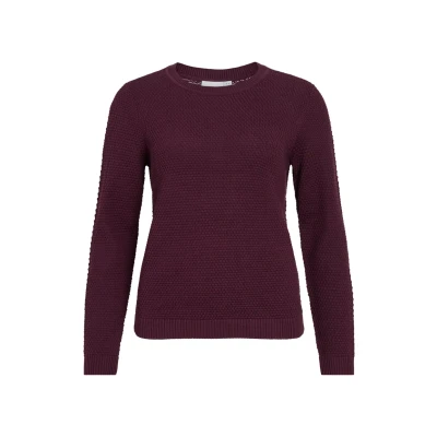 Image of Vila Women&#039;s Vidalo O Neck L/S Knit Top Noos, FIG, S