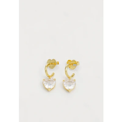 Image of kate spade new york Heart Huggies Earrings, Women&#039;s, Size: One Size, Transparent