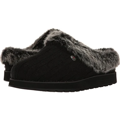 Image of Skechers Wide Fit Keepsakes Slippers black, Women&#039;s, Size: 2, Black Textile