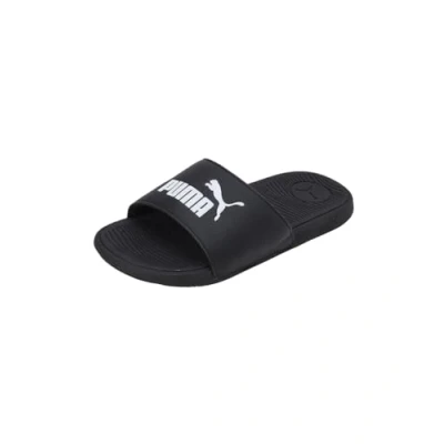 Image of Puma COOL CAT 2.0 JR Unisex Pool slides for kids, Size: 6, Black/white Synthetics