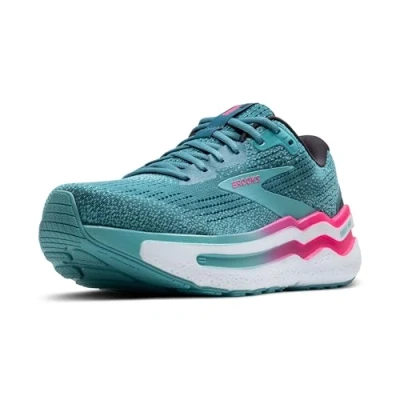 Image of Brooks Ghost MAX 2 Neutral running shoes, Women&#039;s, Size: 5.5, Storm blue knockout pink aqua Textile