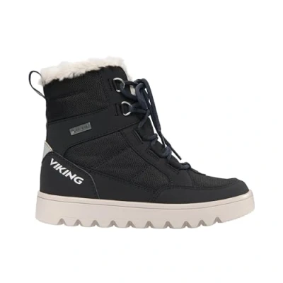 Image of Viking Fleek WARM GTX ZIP Unisex Laceup boots for kids, Size: 4, Black Synthetics/textile