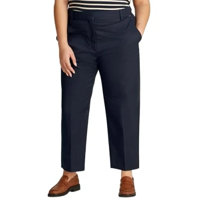 Image of Tommy Hilfiger Curve Straight Trousers, Women&#039;s, Size: 22, Dark night navy