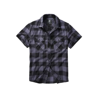 Image of Brandit Checkshirthalfsleeve Shirt, Men&#039;s, Size: 3XL, Blackgrey