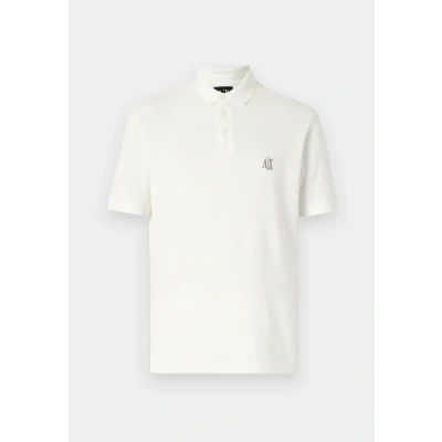 Image of Armani Exchange Men&#039;s Icon Project, Embroidered Logo Polo Shirt, Off white, XXL