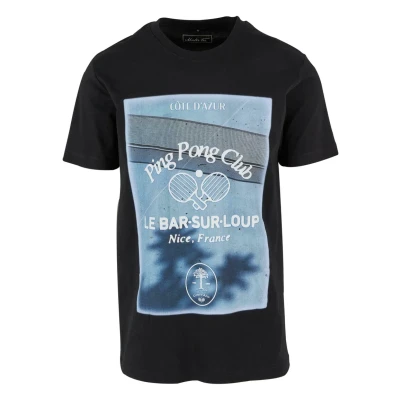 Image of Mister Tee PING PONG CLUB Print Tshirt, Men&#039;s, Size: Medium, Black