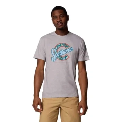 Image of Columbia Rapid RIDGE Graphic TEE Print Tshirt, Men&#039;s, Size: XL, Grey heather