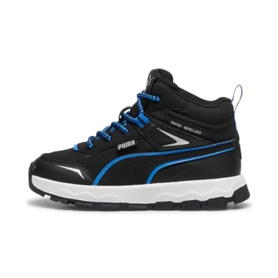 Image of Puma Evolve Baby shoes for kids, Size: 2, Black hyperlink blue Imitation leather/ textile