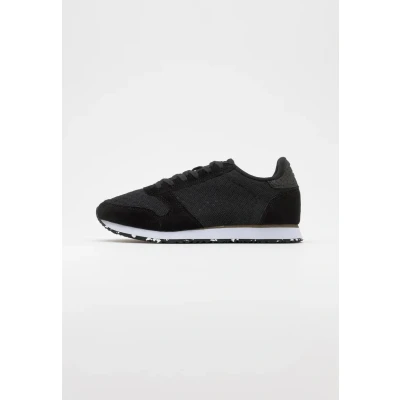 Image of Woden YDUN Trainers, Women&#039;s, Size: 4, Black Leather and textile