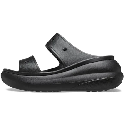 Image of Crocs Classic Crush Heeled mules, Size: M7/W8, Black Synthetics