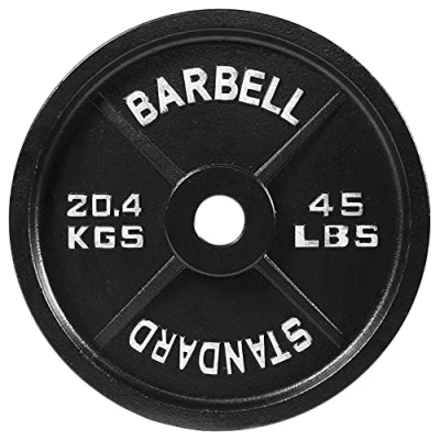 Image of BalanceFrom Cast Iron Plate Weight for Strength Training and Weightlifting, Olympic Size, 2 Inch Center, 10LB Single