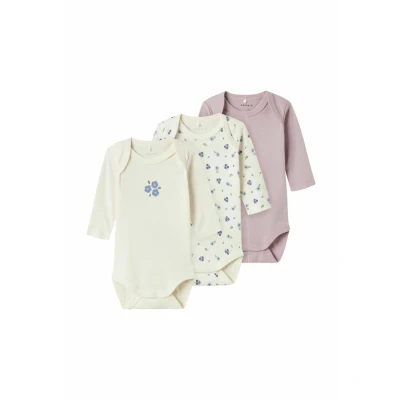 Image of NAME IT Women&#039;s Nbfbody 3P LS Jet Stream Flower Noos (Pack of 3), Stream, numeric_92