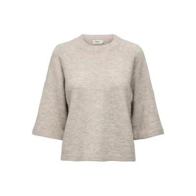 Image of ONLY Women&#039;s Onlsimoni KNT Noos 3/4 Pullover, Pumice Stone, XL