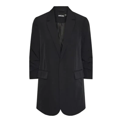 Image of Pieces Pcbosella 3/4 Sleeves Blazer Blazer, Women&#039;s, Size: XS, Black