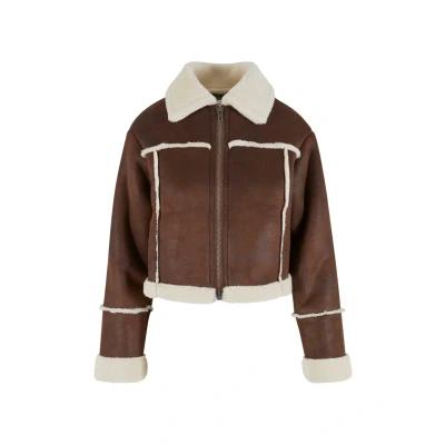 Image of Urban Classics Faux leather jacket, Women&#039;s, Size: Large, Brown whitesand
