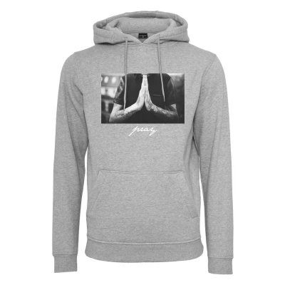 Image of Mister Tee PRAY Hoodie, Men&#039;s, Size: XS, Heather grey