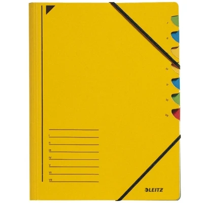 Image of Leitz 39070015 Index File 7 Compartments Coloured Chipboard Yellow, 245 x 320 mm für DIN A4