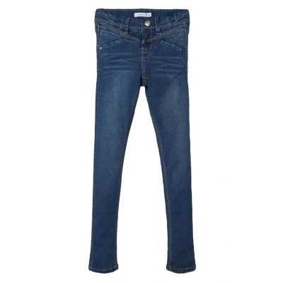 Image of Name It Girl&#039;s Nitsus Indigo K Skinny DNM Pant Noos Jeans, Dark Blue Denim, 14 Years