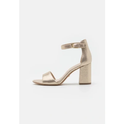 Image of Tamaris Damen Sandalen mit Absatz Textil Vegan Blockabsatz Sommer; LIGHT GOLD/metallic; 41