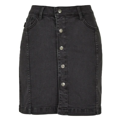 Image of Urban Classics Stretch Button Mini skirt, Women&#039;s, Size: 26, Black washed