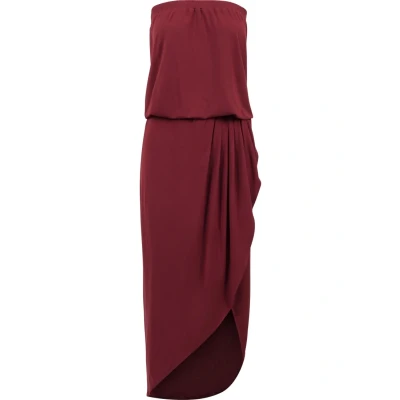 Image of Urban Classics Bandeau Maxi dress, Women&#039;s, Size: Medium, Burgundy