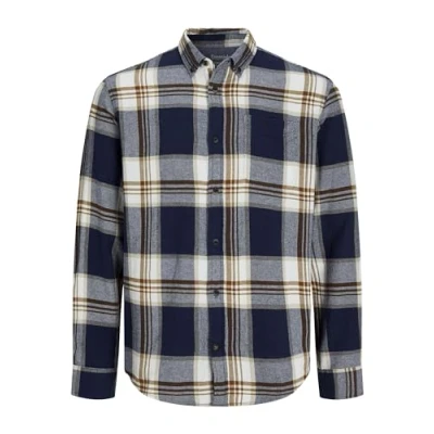 Image of Jack &amp; Jones Autumn Check Shirt, Men&#039;s, Size: Large, Dark navy