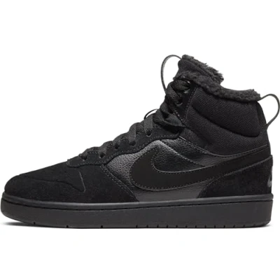 Image of Nike Boys&#039; Court Borough Mid 2 Boot Bg Trainers, black, 4.5 UK